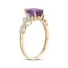 Thumbnail Image 2 of Pear-Shaped Natural Amethyst & Diamond Ring 1/8 ct tw 10K Yellow Gold