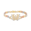 Thumbnail Image 1 of Butterfly Bracelet 10K Tri-Tone Gold 7.5&quot;