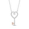 Thumbnail Image 1 of Hallmark Diamonds Heart Key Necklace 1/15 ct tw Sterling Silver & 10K Rose Gold 18&quot;