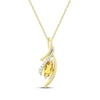 Thumbnail Image 1 of Marquise-Cut Citrine & Diamond Twist Necklace 1/10 ct tw 14K Yellow Gold