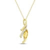 Thumbnail Image 2 of Marquise-Cut Citrine & Diamond Twist Necklace 1/10 ct tw 14K Yellow Gold