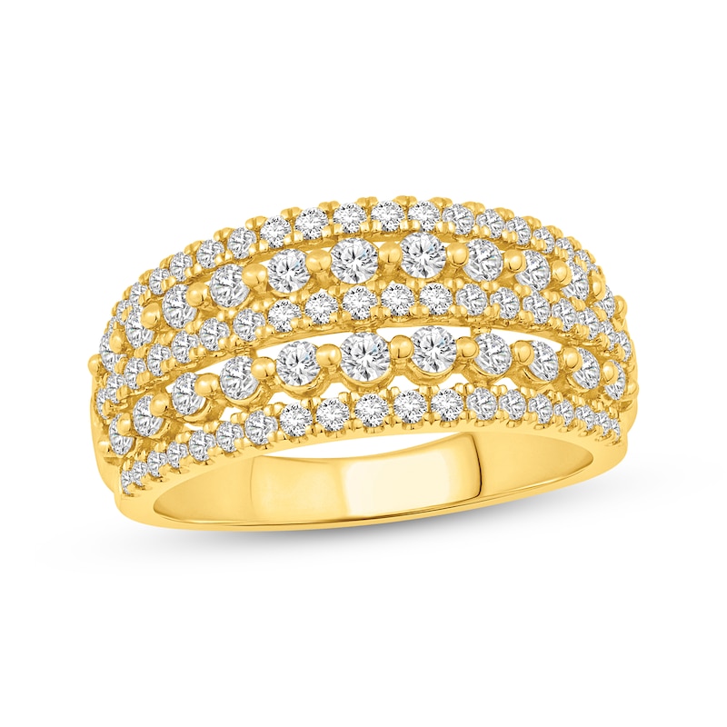 Diamond Five-Row Anniversary Ring 1 ct tw 10K Yellow Gold