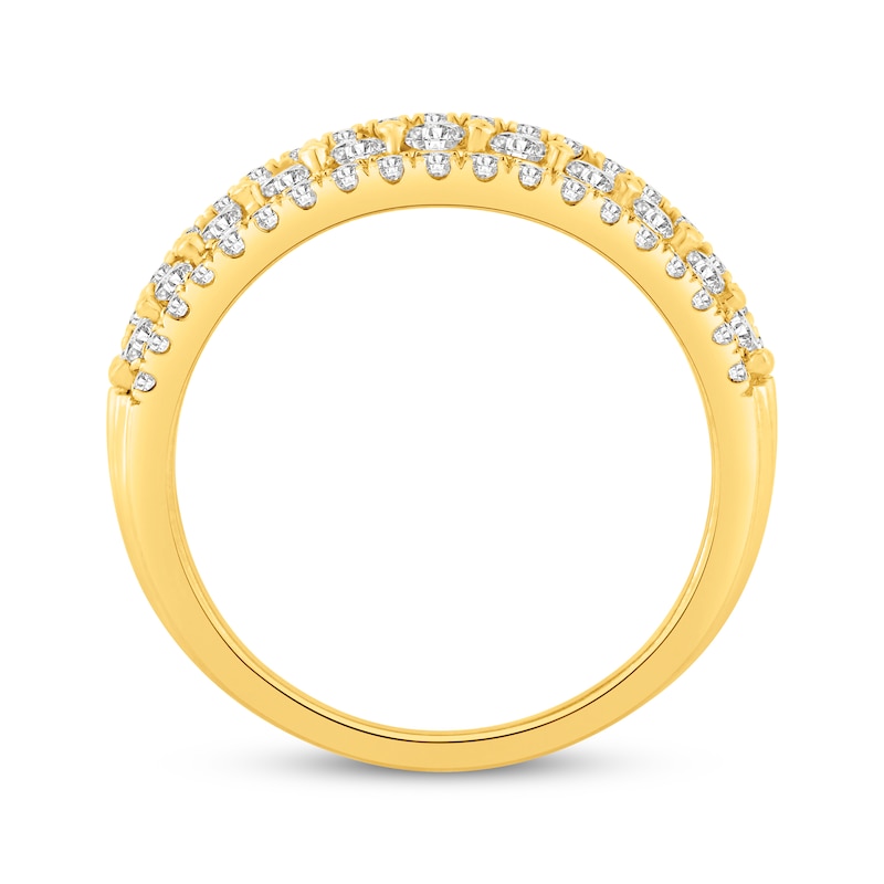 Diamond Five-Row Anniversary Ring 1 ct tw 10K Yellow Gold