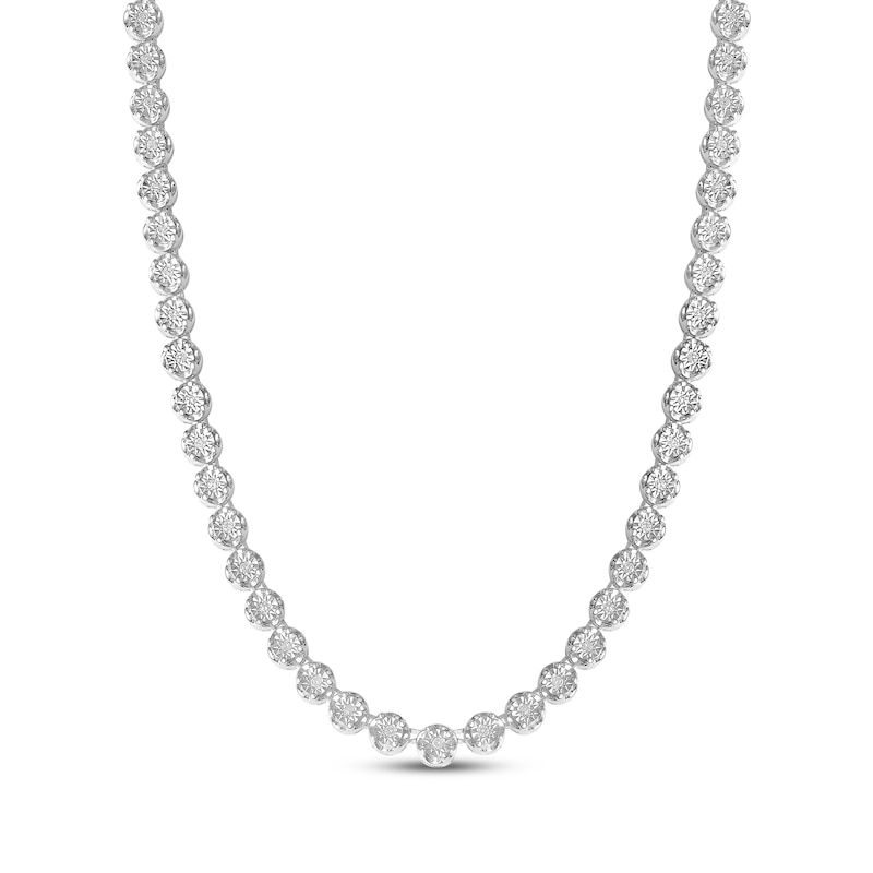 Diamond Tennis Necklace 1/2 ct tw Sterling Silver 17"