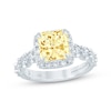 Thumbnail Image 0 of Monique Lhuillier Bliss Princess-Cut Yellow & White Lab-Grown Diamond Engagement Ring 2-1/2 ct tw 18K White Gold