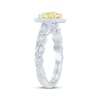 Thumbnail Image 1 of Monique Lhuillier Bliss Princess-Cut Yellow & White Diamond Engagement Ring 2-1/2 ct tw 18K White Gold