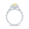 Thumbnail Image 2 of Monique Lhuillier Bliss Princess-Cut Yellow & White Lab-Grown Diamond Engagement Ring 2-1/2 ct tw 18K White Gold