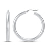 Thumbnail Image 3 of Polished Tube Hoop Earrings Sterling Silver 40mm