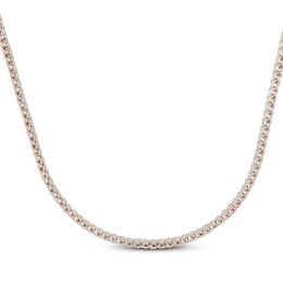 Hollow Wheat Chain Necklace 2.7mm 10K Rose Gold 20&quot;