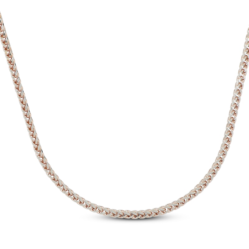 Main Image 1 of Hollow Wheat Chain Necklace 2.7mm 10K Rose Gold 20&quot;