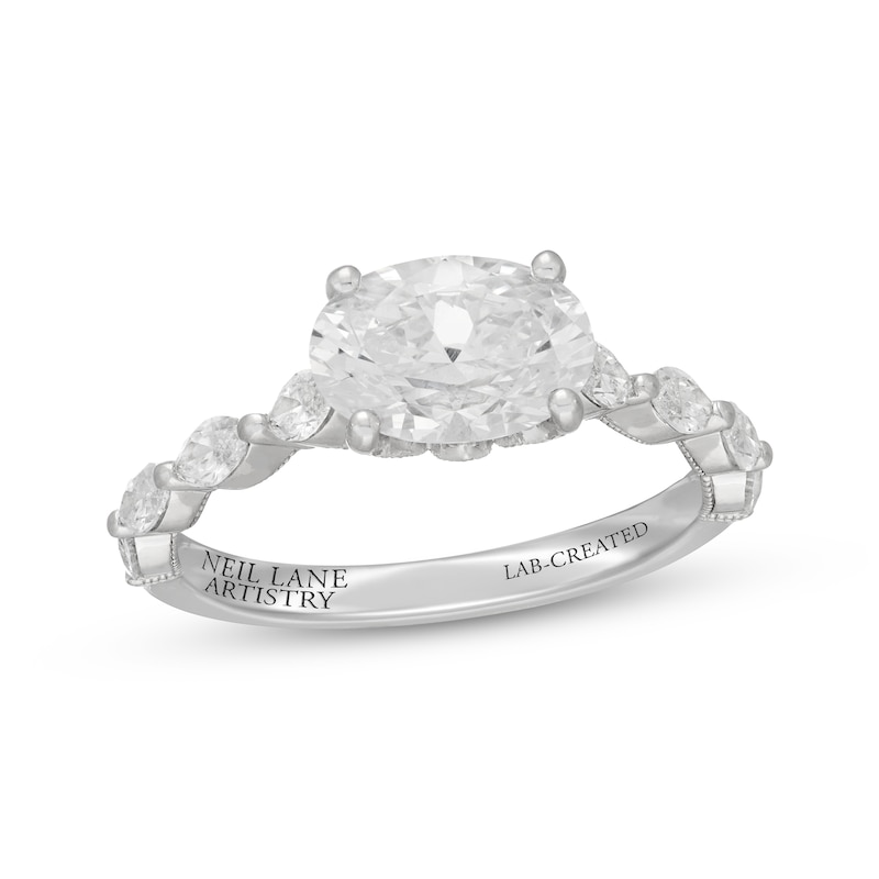 Neil Lane Artistry Oval-Cut Lab-Created Diamond Engagement Ring 2-1/5 ct tw 14K White Gold