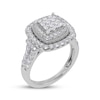 Thumbnail Image 2 of Princess-Cut Multi-Diamond Double Halo Engagement Ring 1 ct tw 10K White Gold