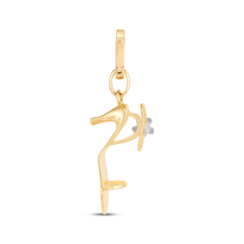 Main Image 3 of Charmed Memories Strappy Heeled Shoe Charm 10K Two-Tone Gold