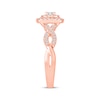 Thumbnail Image 1 of Round-Cut Diamond Double Cushion Halo Engagement Ring 1/2 ct tw 10K Rose Gold