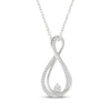 Thumbnail Image 1 of Diamond Twist Infinity Necklace 1/6 ct tw 10K White Gold 18&quot;