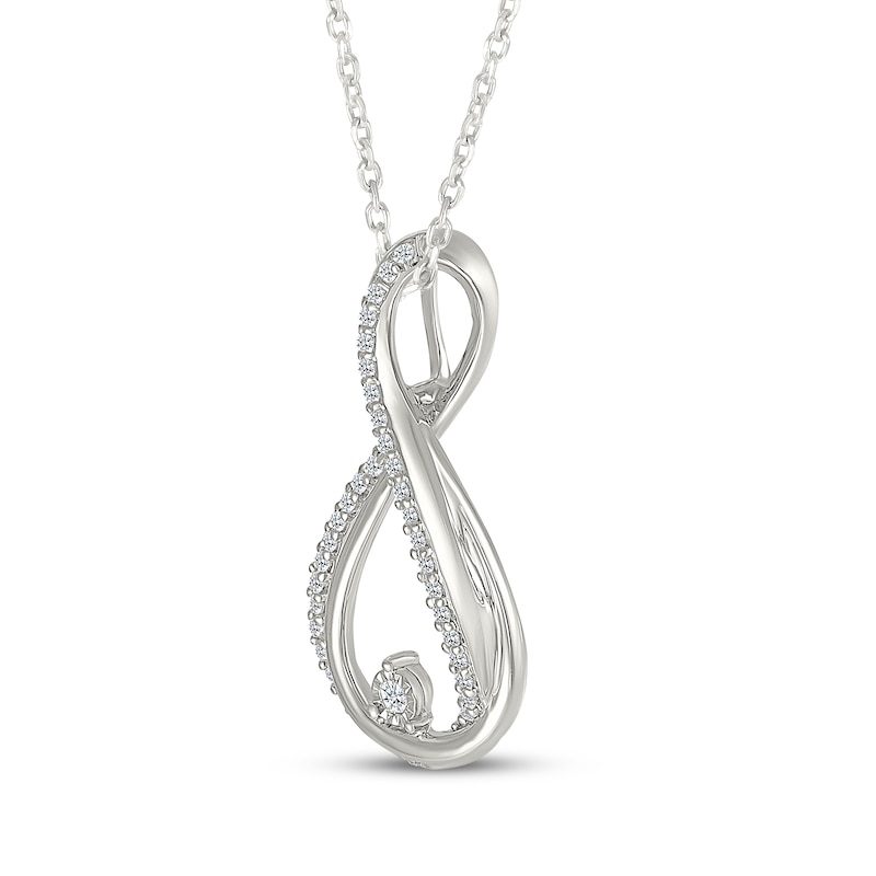 Main Image 2 of Diamond Twist Infinity Necklace 1/6 ct tw 10K White Gold 18&quot;