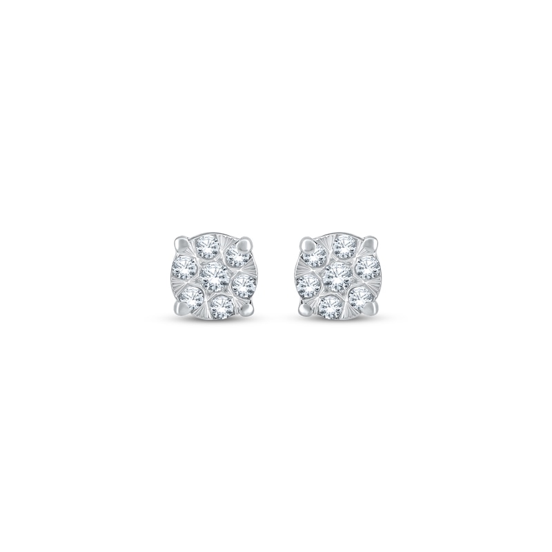 Main Image 2 of Multi-Diamond Stud Earrings 1/10 ct tw 10K White Gold