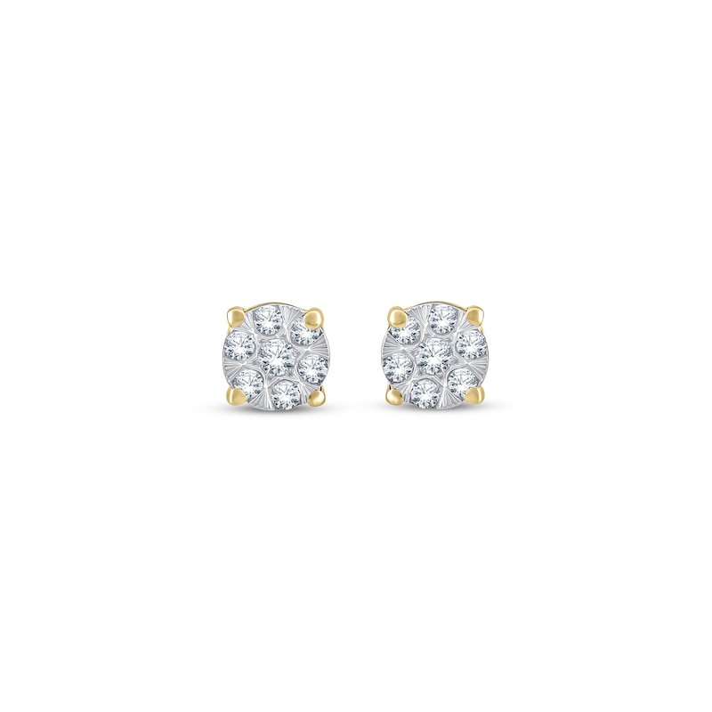 Main Image 2 of Multi-Diamond Stud Earrings 1/10 ct tw 10K Yellow Gold