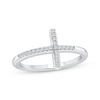 Thumbnail Image 1 of Diamond Sideways Cross Ring 1/10 ct tw Sterling Silver