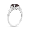 Thumbnail Image 1 of Cushion-Cut Lab-Created Alexandrite & White Lab-Created Sapphire Halo Ring Sterling Silver