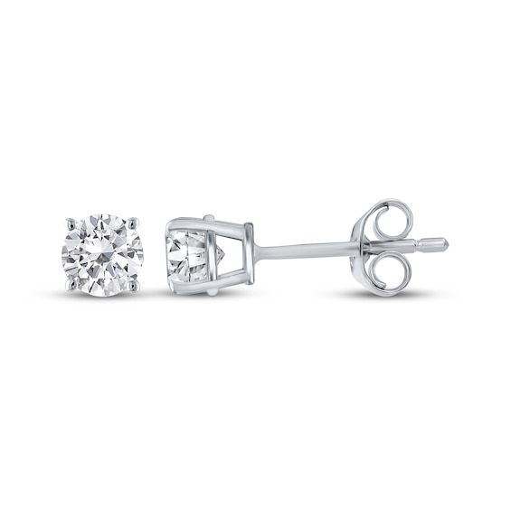 Round-Cut Diamond Solitaire Stud Earrings 1/3 ct tw 10K White Gold (I/I3)