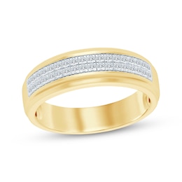 Men's Diamond Wedding Band 1/4 ct tw 10K Yellow Gold