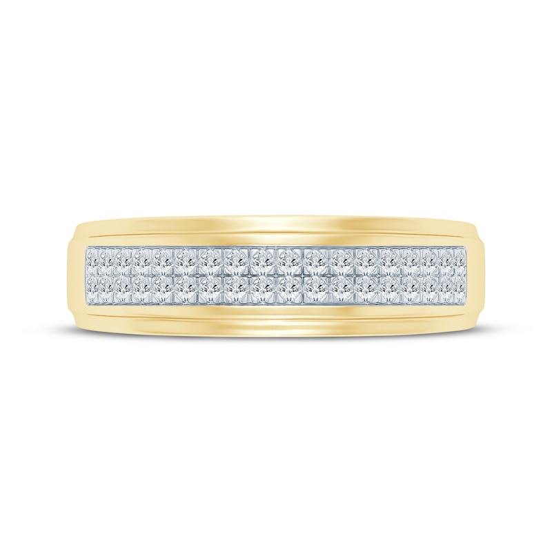 Main Image 3 of Men's Diamond Wedding Band 1/4 ct tw 10K Yellow Gold