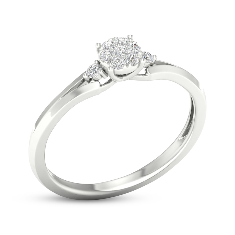 Main Image 2 of Lab-Grown Diamonds by KAY Multi-Stone Split Shank Promise Ring 1/10 ct tw Sterling Silver