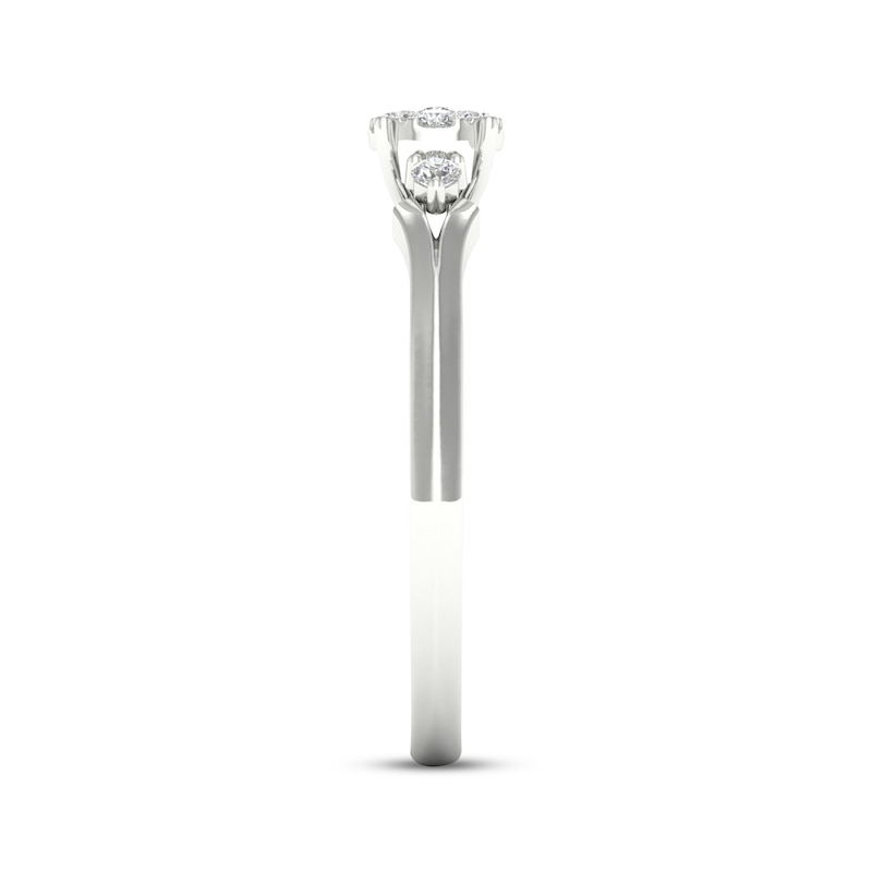 Main Image 3 of Lab-Grown Diamonds by KAY Multi-Stone Split Shank Promise Ring 1/10 ct tw Sterling Silver