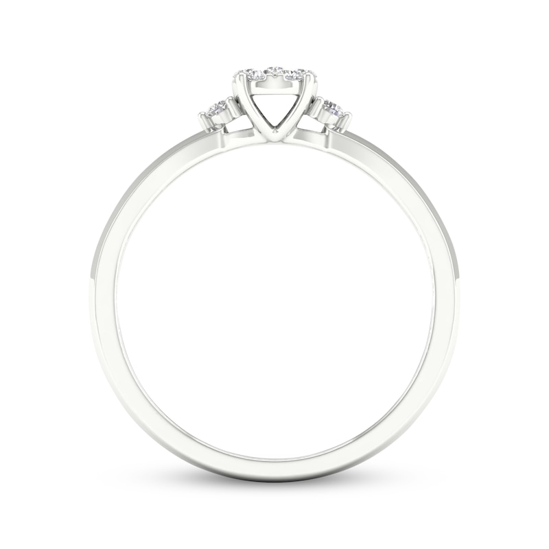 Main Image 4 of Lab-Grown Diamonds by KAY Multi-Stone Split Shank Promise Ring 1/10 ct tw Sterling Silver