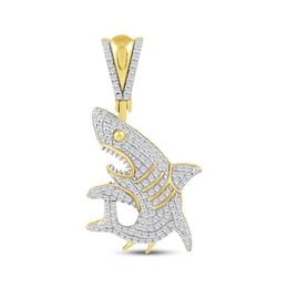 Men's Diamond Shark Charm 1/3 ct tw 10K Yellow Gold