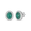 Thumbnail Image 1 of Le Vian Vault Oval-Cut Emerald Earrings 3/4 ct tw Diamonds Platinum