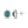 Thumbnail Image 3 of Le Vian Vault Oval-Cut Emerald Earrings 3/4 ct tw Diamonds Platinum