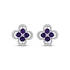 Thumbnail Image 2 of Amethyst & White Lab-Created Sapphire Clover Earrings Sterling Silver