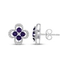 Thumbnail Image 3 of Amethyst & White Lab-Created Sapphire Clover Earrings Sterling Silver