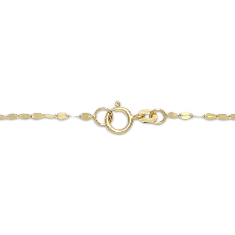 Main Image 3 of Heart Station Mirror Chain Necklace Solid 10K Yellow Gold 18&quot;