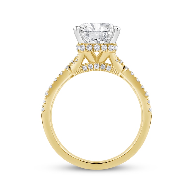 Main Image 3 of Now + Forever Princess-Cut Lab-Grown Diamond Hidden Halo Engagement Ring 2-1/2 ct tw 14K Yellow Gold