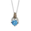 Thumbnail Image 1 of Le Vian Blue Topaz Necklace 1/5 ct tw Diamonds 14K Vanilla Gold