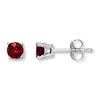 Thumbnail Image 1 of Garnet Earrings Round-Cut 14K White Gold