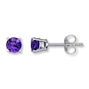 Thumbnail Image 0 of Amethyst Earrings Round-Cut 14K White Gold