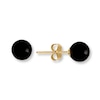 Thumbnail Image 1 of Black Onyx Bead Earrings 14K Yellow Gold