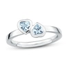 Thumbnail Image 0 of Stackable Heart Ring Aquamarines Sterling Silver