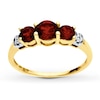 Thumbnail Image 1 of Garnet Ring Diamond Accents 10K Yellow Gold