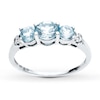 Thumbnail Image 1 of Aquamarine Ring Diamond Accents 10K White Gold