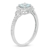 Thumbnail Image 2 of Aquamarine Ring 1/5 ct tw Diamonds 10K White Gold