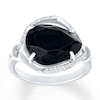 Thumbnail Image 1 of Black Onyx Ring 1/15 ct tw Diamonds Sterling Silver