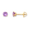 Thumbnail Image 0 of Children's Earrings Lavender Cubic Zirconia 14K Yellow Gold