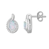 Thumbnail Image 1 of Lab-Created Opal & Lab-Created White Sapphire Earrings