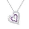 Thumbnail Image 0 of Amethyst Heart Necklace 1/6 ct tw Diamonds Sterling Silver