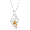 Thumbnail Image 1 of Citrine & Diamond Necklace Sterling Silver